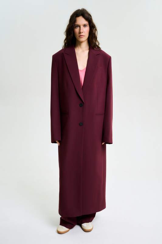 Пиджак длины миди S/S 25 BURGUNDY Пиджак длины миди S/S 25 BURGUNDY